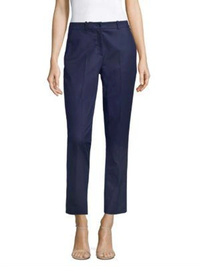 Shop Michael Kors Samantha Stretch Cotton Pants In Sapphire