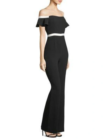 Shop Rachel Zoe Dove Off-the-shoulder Jumpsuit In Black