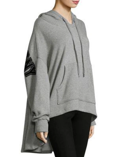 Shop Opening Ceremony Cotton Flocked Poncho Hoodie In Heather Grey