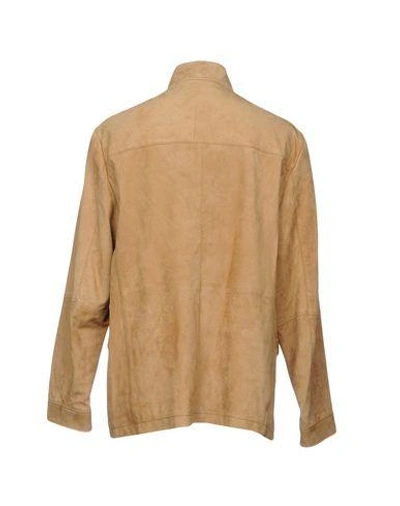 Shop Michael Kors Leather Jacket In Camel