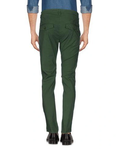 Shop Dondup Man Pants Military Green Size 32 Cotton, Elastane