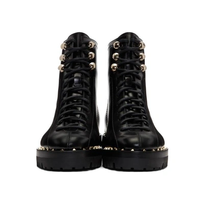 Shop Valentino Black  Garavani Soul Rockstud Combat Boots In 0no Black