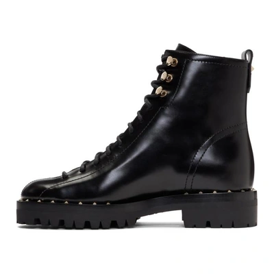 Shop Valentino Black  Garavani Soul Rockstud Combat Boots In 0no Black