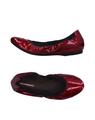 Shop Bruno Magli Ballet Flats In Maroon