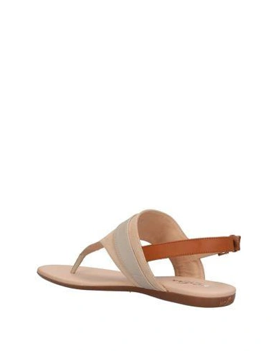 Shop Hogan Toe Strap Sandals In Beige