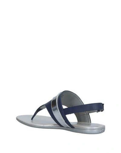 Shop Hogan Toe Strap Sandals In Dark Blue