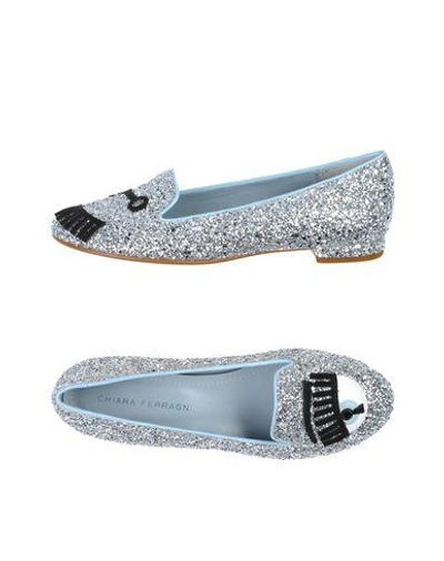 Shop Chiara Ferragni Loafers In Silver