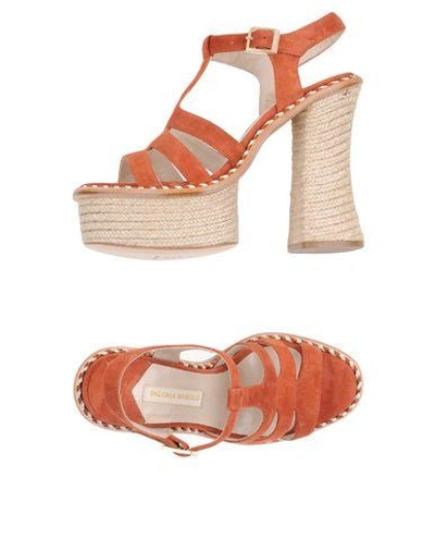 Shop Paloma Barceló Sandals In Brick Red