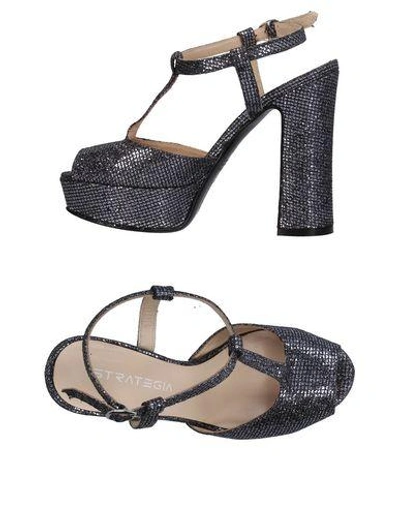 Shop Strategia Sandals In Lead