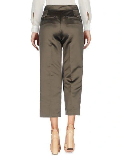 Shop Pinko Cropped Pants & Culottes In Dark Green