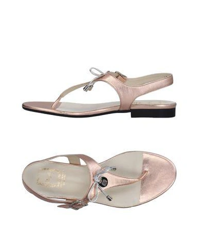 Shop Bruno Magli Flip Flops In Copper