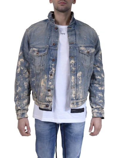 Shop Off-white Oversize Denim Jacket In Blue