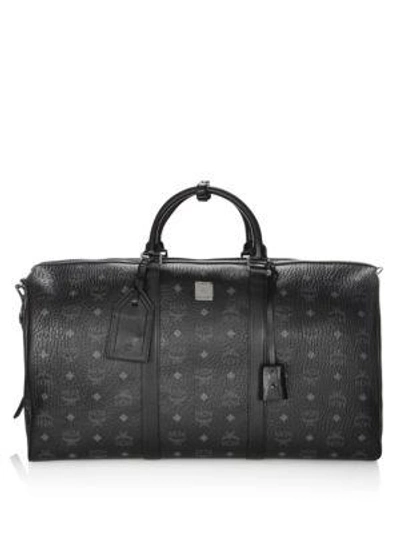 Shop Mcm Large Voyager Visetos Traveler Weekender In Black