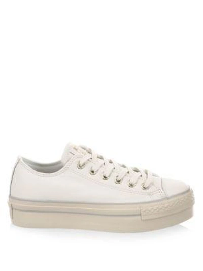 Shop Converse Platform Leather Sneakers In Star White