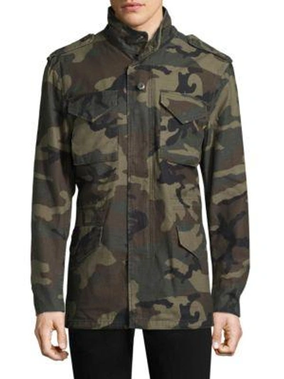 Shop Alpha Industries M65 Defender Camouflage Field Jacket In Woodland Camo