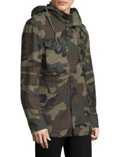 Shop Alpha Industries M65 Defender Camouflage Field Jacket In Woodland Camo