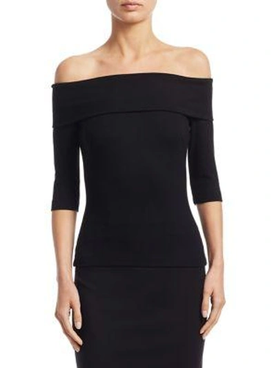 Shop Akris Punto Carmen Off-the-shoulder Top In Black