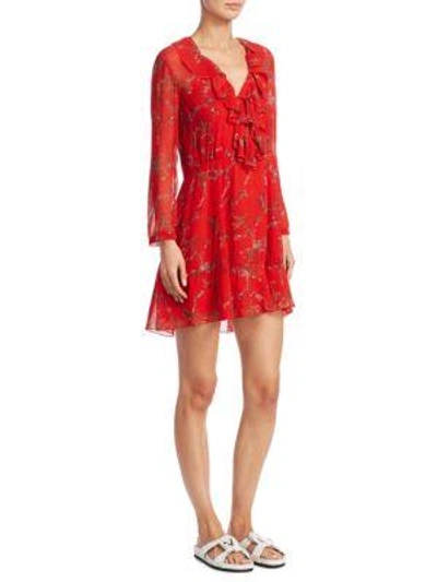 Shop Iro Lucine Floral-print Dress In Red