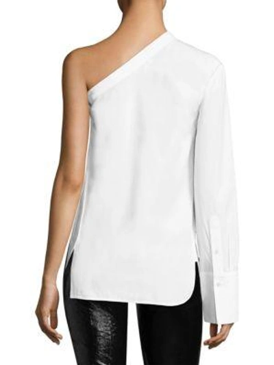 Shop Helmut Lang Poplin One Sleeve Shirt In Bright White