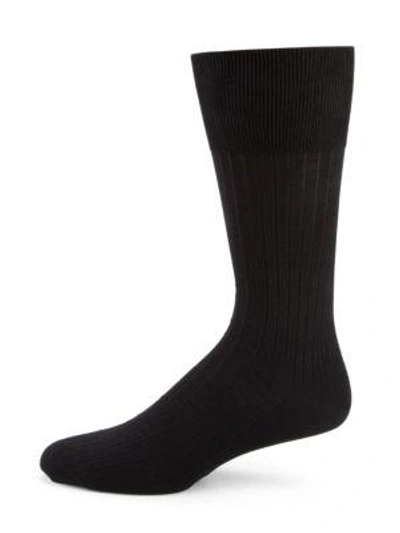 Shop Falke Men's Luxury No. 13 Sea Island Cotton Socks In Black