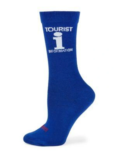 Shop Vetements X Reebok Tourist Socks In Blue