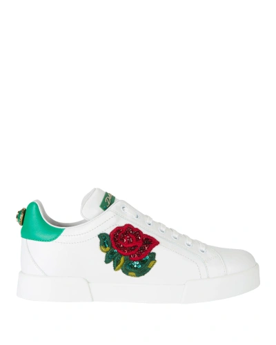 Shop Dolce & Gabbana Sequin Floral Low-top Sneakers