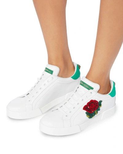 Shop Dolce & Gabbana Sequin Floral Low-top Sneakers