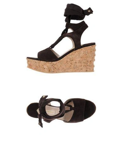 Shop Paloma Barceló Sandals In Dark Brown