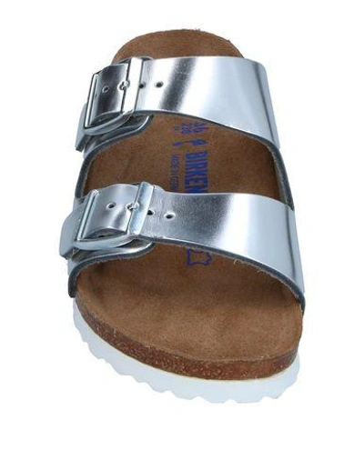Shop Birkenstock Sandals In Silver