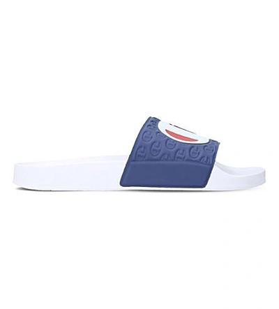 Shop Champion Logo Rubber Pool Sliders In White/comb