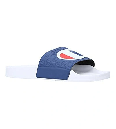 Shop Champion Logo Rubber Pool Sliders In White/comb