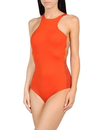 Shop La Perla One-piece Swimsuits In Coral