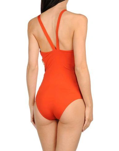 Shop La Perla One-piece Swimsuits In Coral