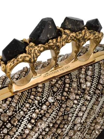 Alexander Mcqueen Eagle Wing Knuckle Box Clutch - Black