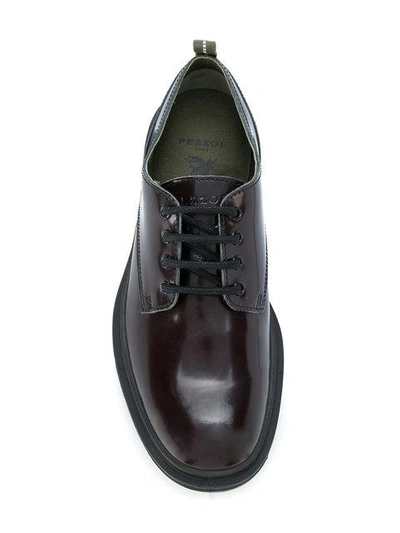 Shop Pezzol 1951 Royal Navy Derby Shoes In Red