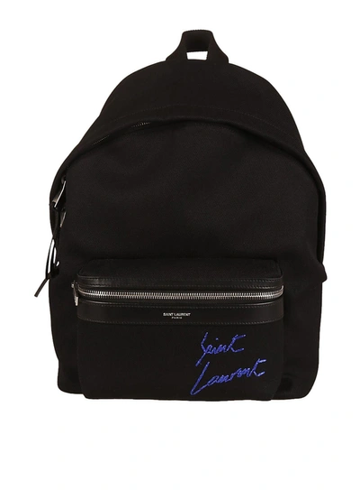 Shop Saint Laurent Mini City Embroidered Backpack In Nero