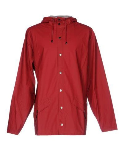 Shop Rains Man Overcoat Red Size S/m Polyester, Polyurethane