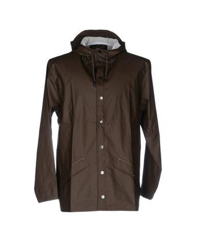 Shop Rains Overcoats In Dark Brown