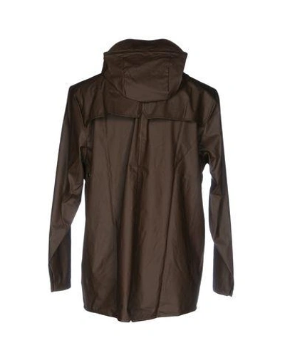 Shop Rains Overcoats In Dark Brown