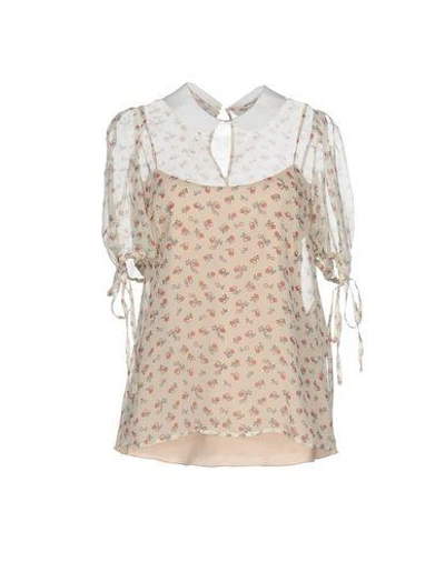 Shop Red Valentino Blouse In Beige
