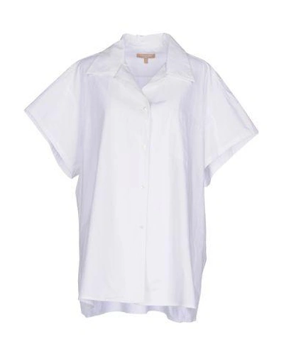 Shop Michael Kors Solid Color Shirts & Blouses In White