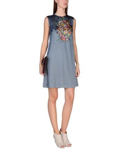 Shop Jil Sander Short Dress In Slate Blue