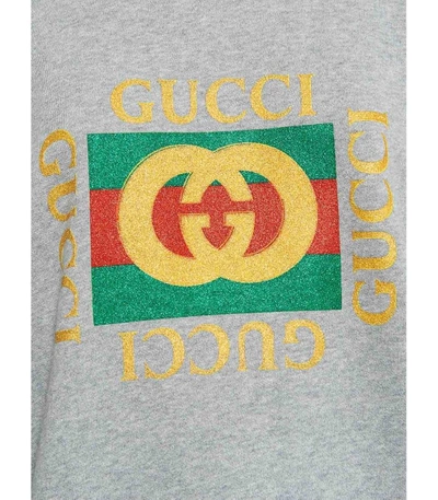 Shop Gucci Grey Multicolor Glitter Gg Sweatshirt