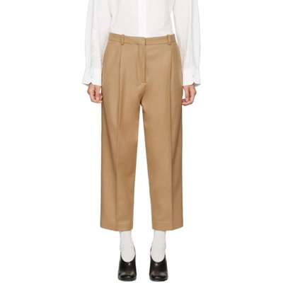 Shop Acne Studios Beige Tabea Cropped Trousers In Camel
