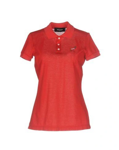 Shop Dsquared2 Woman Polo Shirt Red Size S Cotton