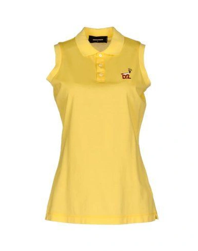 Shop Dsquared2 Polo Shirt In Yellow