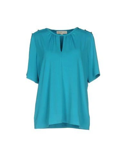 Shop Michael Michael Kors T-shirts In Turquoise