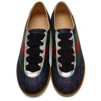 Shop Gucci Blue Effacer Gg Sneakers