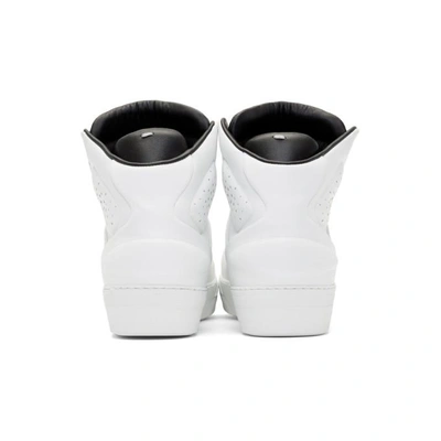 Shop Maison Margiela White And Black High Frequency High-top Sneakers In 101 White/white