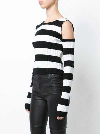 Shop Amiri Shoulderless Striped Top